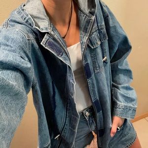 LA Blues blue denim jacket sz 18/20 zipper/velcro